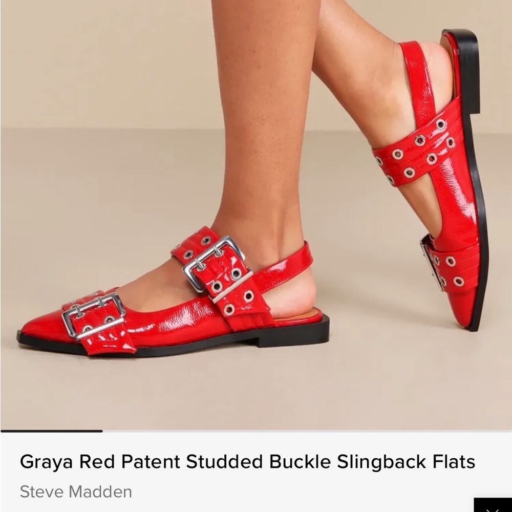 Steve Madden Red Graya Flats